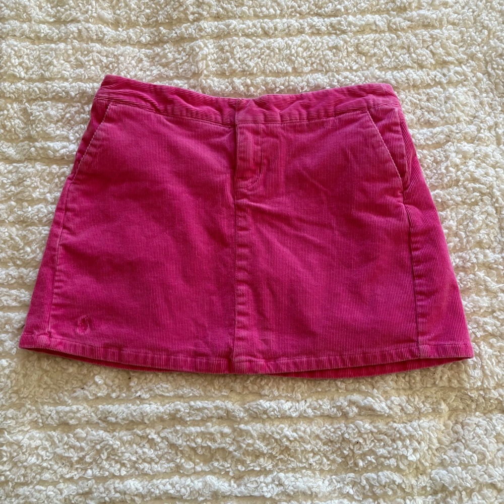 Ralph Lauren Hot Pink‎ Corduroy Skort Girls Size 14 Mini Skirt Shorts Pony Logo